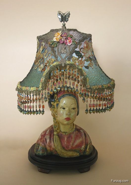 Awesome Antique Embroidered Lamps