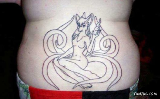 Stupid Belly and Back Tattoos