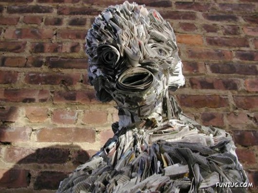 Great Newspaper Sculptures by Nick Georgiou
