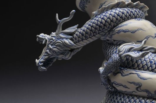 Tsang Sculpts a Dragon Strangling A Porcelain Vase