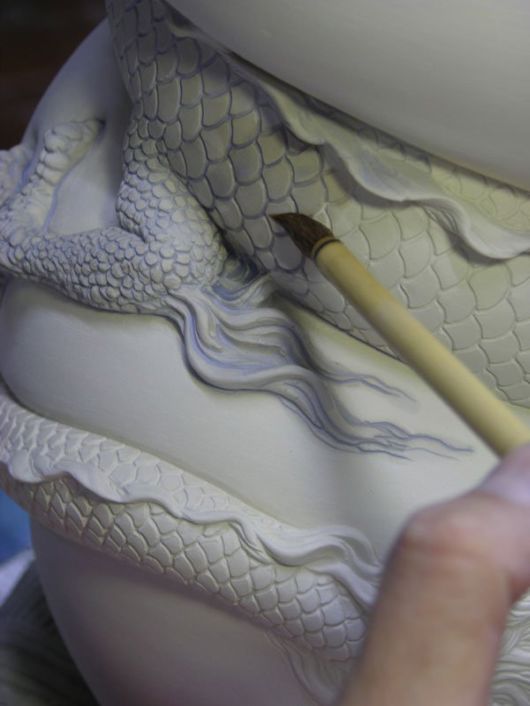 Tsang Sculpts a Dragon Strangling A Porcelain Vase