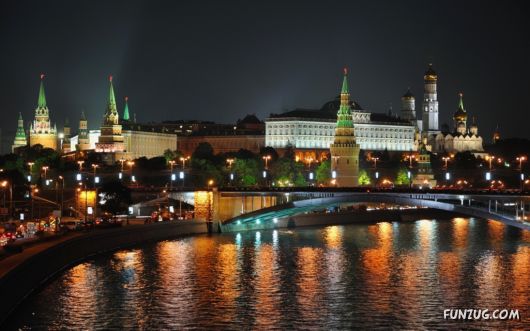 Beautiful Night Views of Moscow, Russia