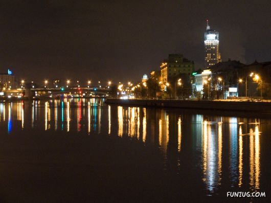Beautiful Night Views of Moscow, Russia