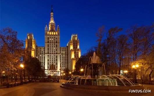Beautiful Night Views of Moscow, Russia