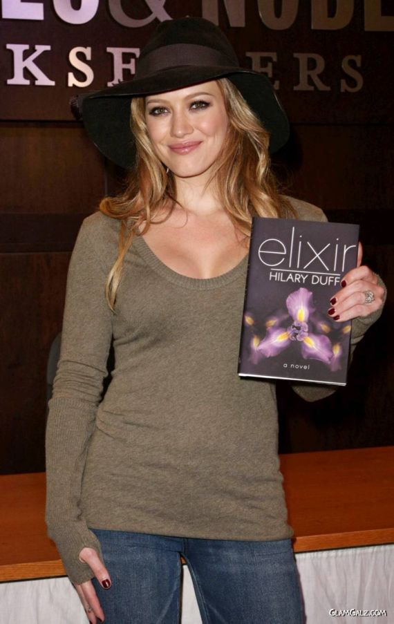 Hilary Duff Promotes Elixir at The Grove