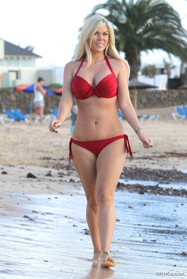 Beautiful Frankie Essex In Red Bikini