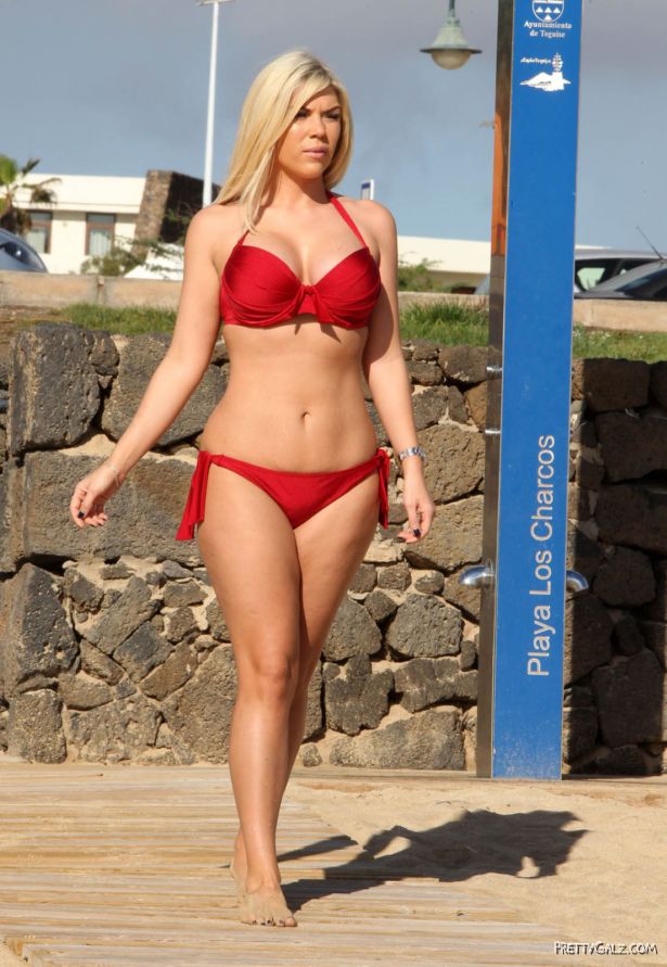Beautiful Frankie Essex In Red Bikini