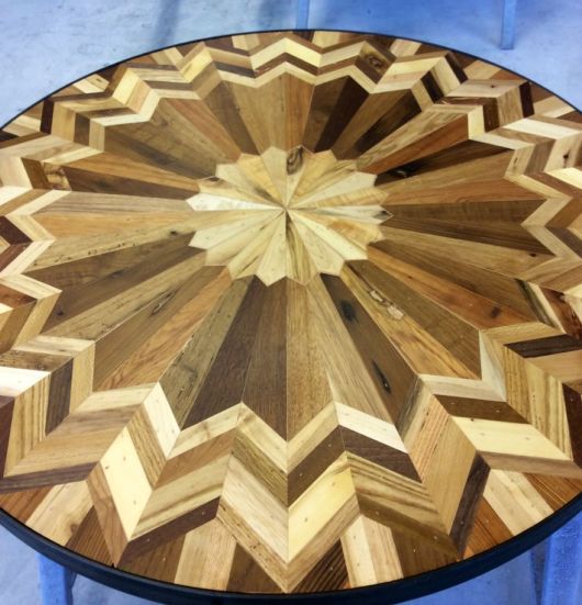 Stunning Quilt Inspired Tables Out Of Salvaged Wood