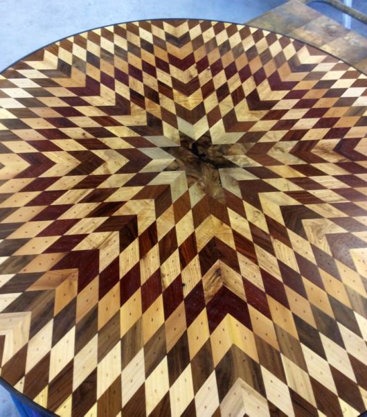 Stunning Quilt Inspired Tables Out Of Salvaged Wood