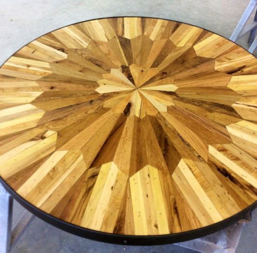 Stunning Quilt Inspired Tables Out Of Salvaged Wood