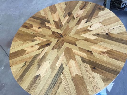 Stunning Quilt Inspired Tables Out Of Salvaged Wood