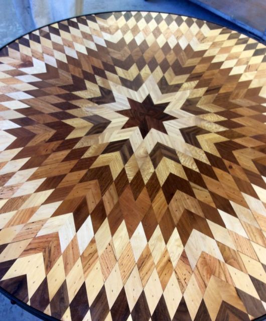 Stunning Quilt Inspired Tables Out Of Salvaged Wood