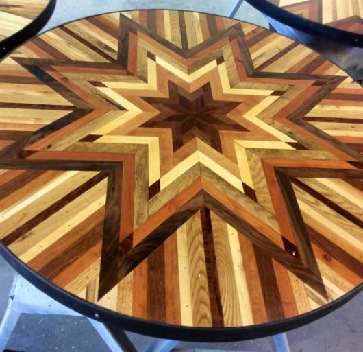 Stunning Quilt Inspired Tables Out Of Salvaged Wood