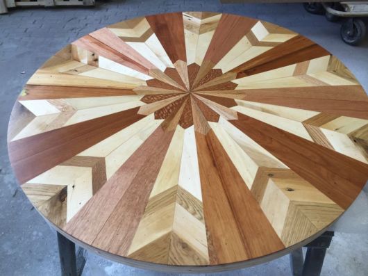 Stunning Quilt Inspired Tables Out Of Salvaged Wood