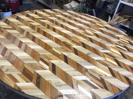 Stunning Quilt Inspired Tables Out Of Salvaged Wood